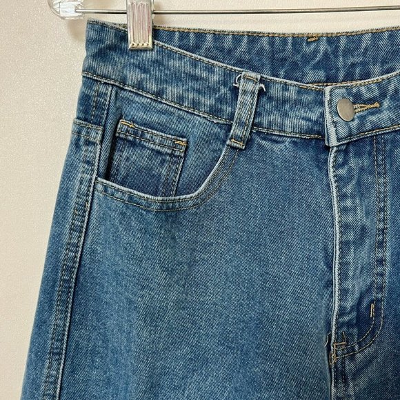 Shein High Waisted Baggy Jeans Wide Leg Denim Medium Wash Womens Size 6 - Picture 5 of 10